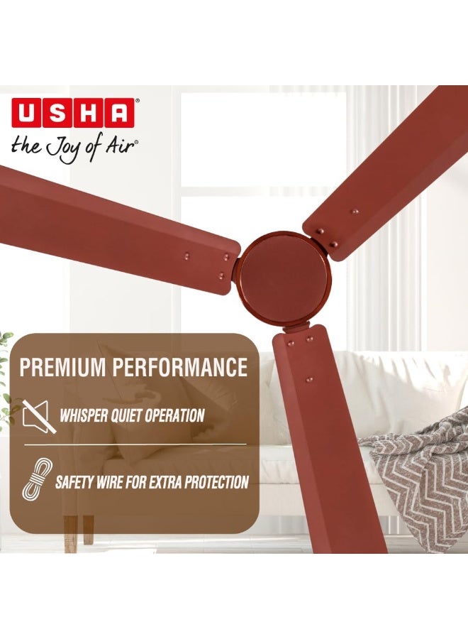 USHA Aeroedge 1200mm BLDC Ceiling Fan with RF Remote | BEE 5 Star Rated Energy Efficient | 100% Copper Motor | High Air Delivery 220CM | 2 Year Warranty | (Matt Brown) - Image 3
